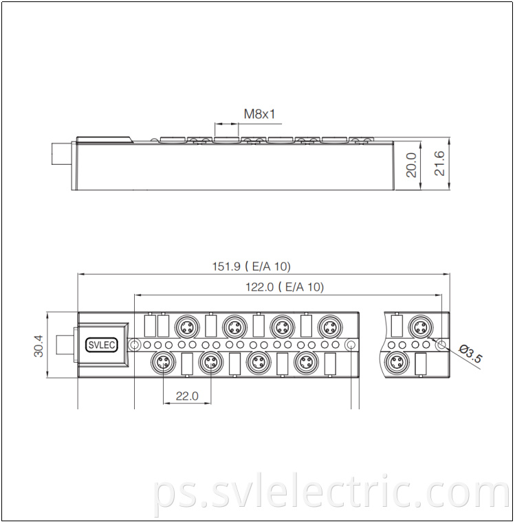 M8 10 Way Distribution Box Size